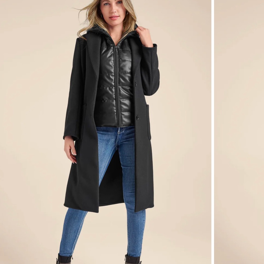 Layered Coat and Vest Set